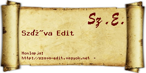 Száva Edit névjegykártya